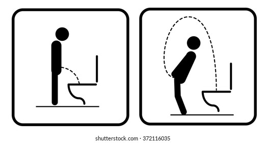 Toilet rules stickers set