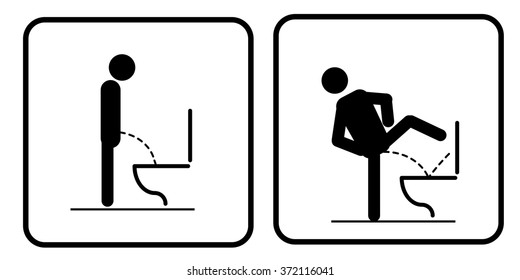 Toilet rules stickers set