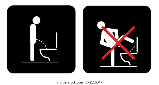 Toilet rules stickers set