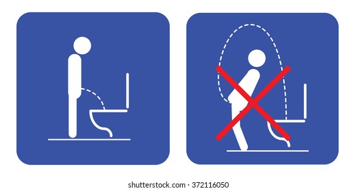 Toilet Rules Stickers Set Stock Vector (royalty Free) 372116050 