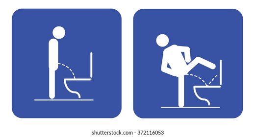 Toilet rules stickers set
