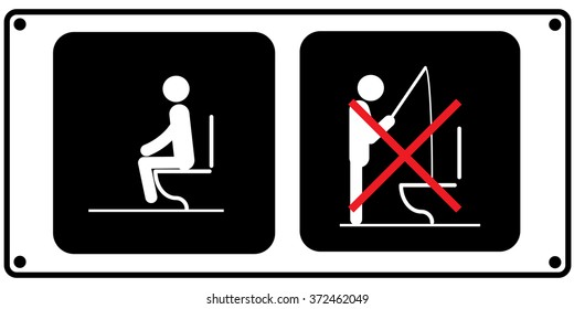 Toilet Rules Stickers Set Stock Vector (Royalty Free) 372766591