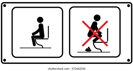 Toilet Rules Stickers Set Stock Vector (Royalty Free) 372766591