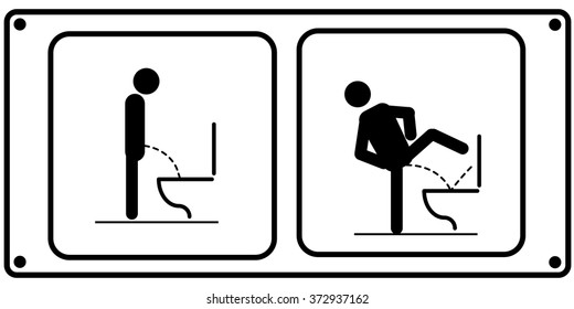 Toilet rules stickers set