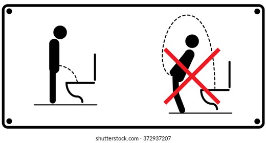 Toilet rules stickers set