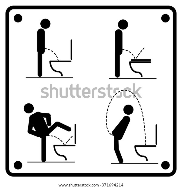 Toilet Rules Stickers Set Stock Vector (Royalty Free) 371694214 ...