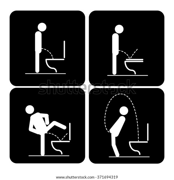 Toilet Rules Stickers Set Stock Vector (royalty Free) 371694319 