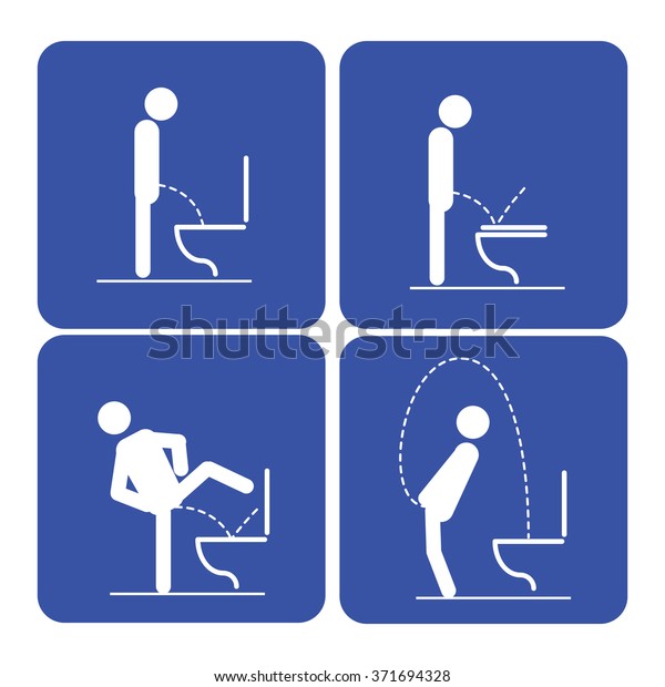 Toilet Rules Stickers Set Stock Vector (Royalty Free) 371694328 ...