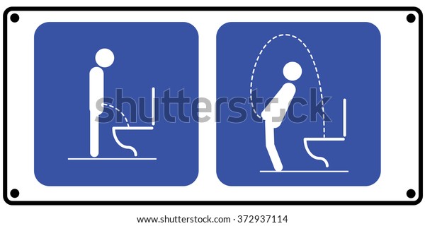 Toilet Rules Stickers Set Stock Vector (Royalty Free) 372937114 ...