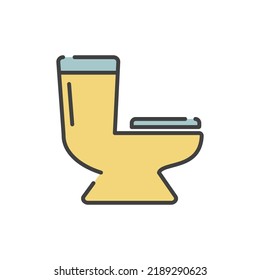 Toilet Seat, Toilet Bowl Icon Vector Illustration Logo Template For Many Purpose. Isolated On White Background. Full Color Cartoon