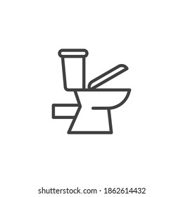 Toilet seat line icon. linear style sign for mobile concept and web design. Toilet side view outline vector icon. Symbol, logo illustration. Vector graphics