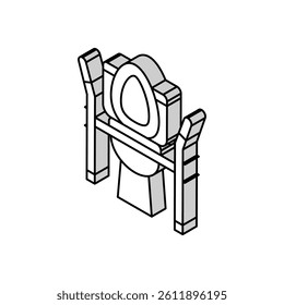 toilet seat medical isometric icon vector. toilet seat medical sign. isolated symbol illustration