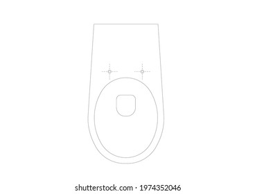 Toilet seat sketch vector image