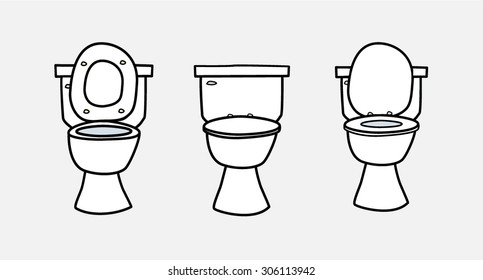 Toilet Seat Vector Cartoon Icon Sketch