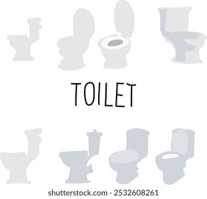 toilet set vector illustration. Good for banner, poster, greeting card, party card, invitation, template, advertising, brochures, flyers, ad benners and social media
