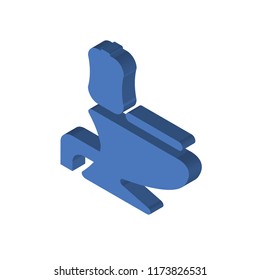 Toilet side view isometric left top view 3D icon