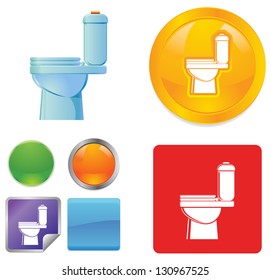 Toilet side view vector icon