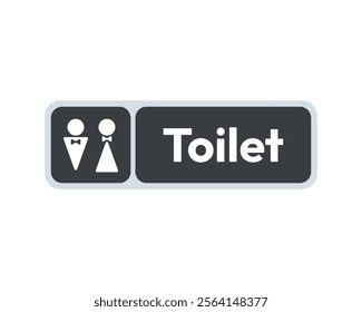 Toilet Sign with Clear Icons for Men and Women, Essential for Public Facility Navigation, High-Quality Vector Stock Image