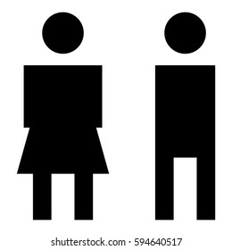 Toilet Sign Couple icon - Flat design, glyph style icon - Filled Black