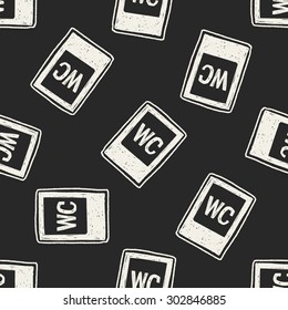 toilet sign doodle seamless pattern background