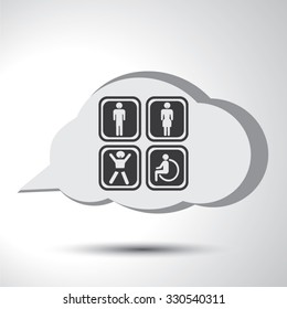 Toilet sign flat icon