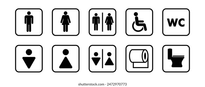 Toilettenschild-Symbol Vektorgrafik Stock Illustration