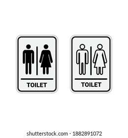 Toilet sign isolated on white background.  perfect use in office, hotel or public facilities.