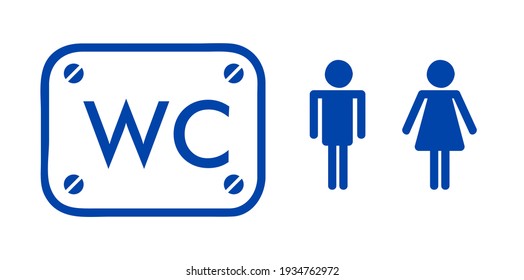 toilet sign for label and sticker, vector design