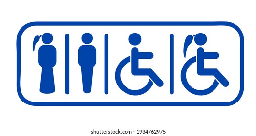 toilet sign for label and sticker, vector design