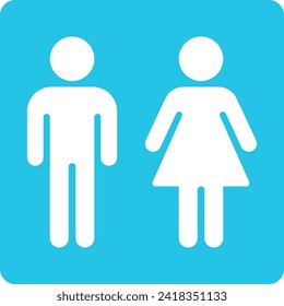 Toilet sign for Male and Female. Unisex WC sign. Restroom icon. Vector graphics