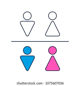 Toilet Sign Man and a Lady simple icon. Vector symbol.