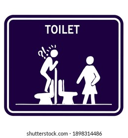  toilet sign with person, vector