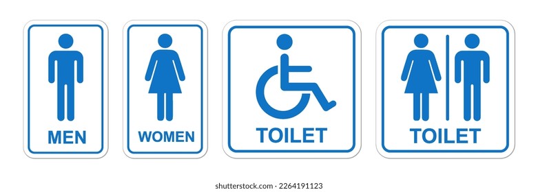 toilet sign printable public sign symbol man woman wc simple design silhouette illustration