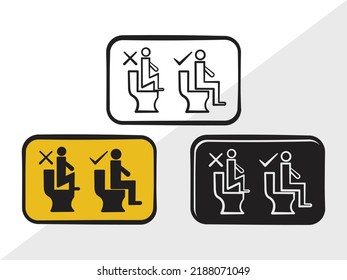 Toilet Sign SVG Printable Vector Illustration