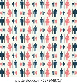 Toilet sign trendy seamless creative repeating pattern vector illustration background