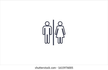 Toilet sign vector icon. Filled flat sign for mobile concept and web design. Man and woman WC glyph icon