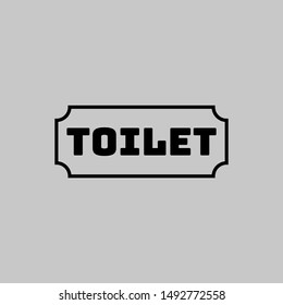 Toilet Sign vector illustration. Simply flat design for logo, objects and icons. Restroom for Male, Female, Ladies, Gentlemens. simply nameplate, gray background