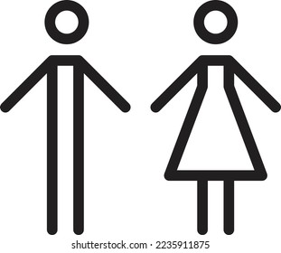 Toilet sign vector with man and woman symbol in a glyph pictogram illustration