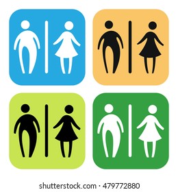 toilet sign vector set