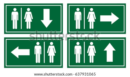 toilet signage vector set
