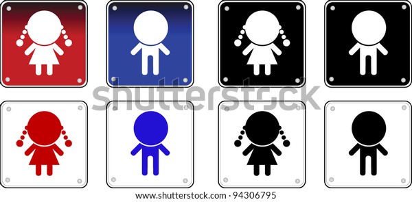 Toilet Signs Stock Vector (Royalty Free) 94306795 | Shutterstock