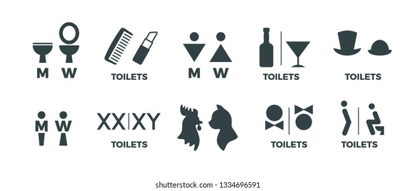 Toilet Signs Funny Wc Man Woman Stock Vector (Royalty Free) 1334696591 |  Shutterstock