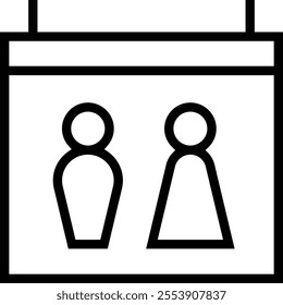 toilet signs icon. Thin linear style design isolated on white background
