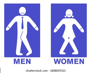 Toilet signs for men and women