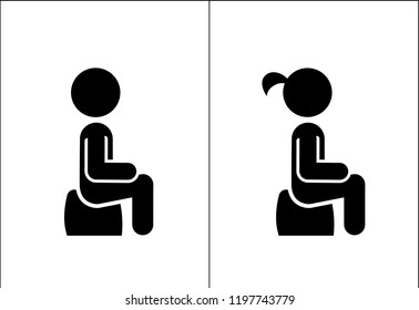 Toilet signs. WC icons. Toilet labels.
Restroom Signs Illustration. 
