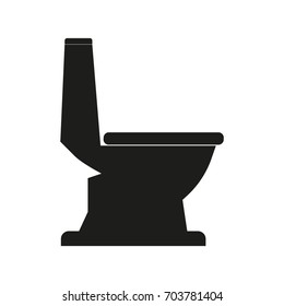 Toilet silhouettes Vector black icon on white background