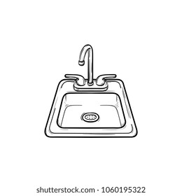 Toilet sink hand drawn outline doodle icon. Sink vector sketch illustration for print, web, mobile and infographics isolated on white background.