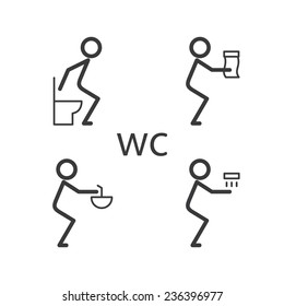 Toilet situation vector icon
action in the toilet icon isolated on a white background