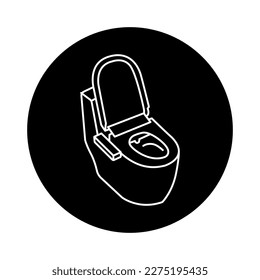 Toilet smart color line icon. Smart home technology. Household appliance
