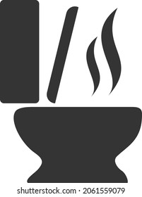 Toilet Smell vector icon. A flat illustration design of Toilet Smell icon on a white background.